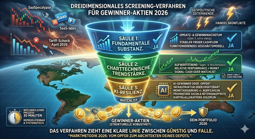 Gewinner-Aktien finden in einer unruhigen Welt – ein dreidimsionales Screening-Verfahren