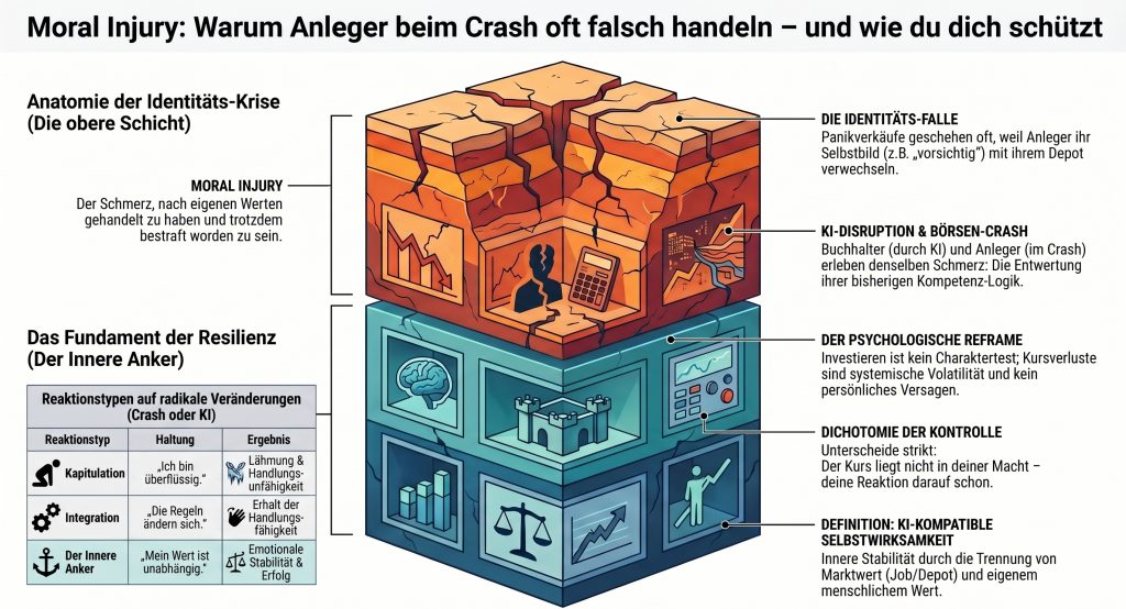 Warum du beim Crash immer falsch liegst – Moral Injury für Anleger.