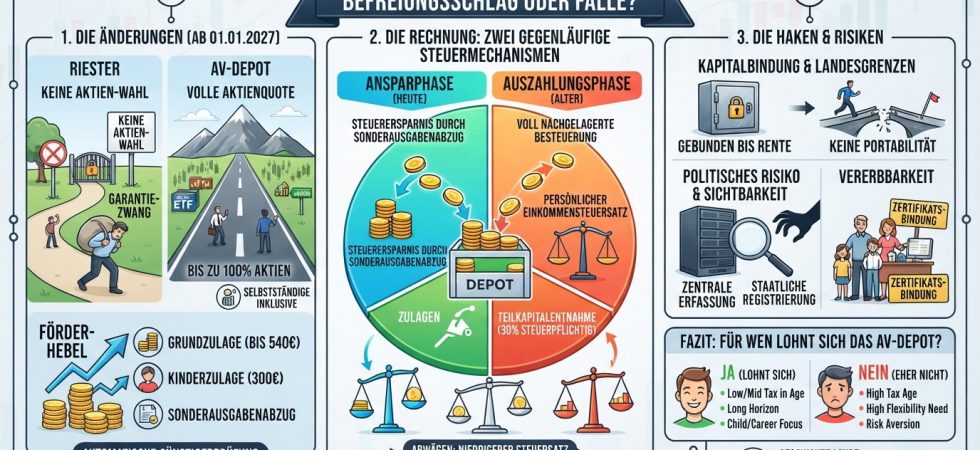 Das Altersvorsorgedepot 2027 – Befreiungsschlag oder staatlich verpackte Steuerfalle?